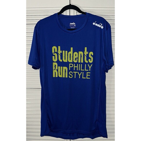 Diadora Philly Style Student Run Crew Neck Short Sleeve Athletic‎ T-Shirt Size L - Picture 1 of 5